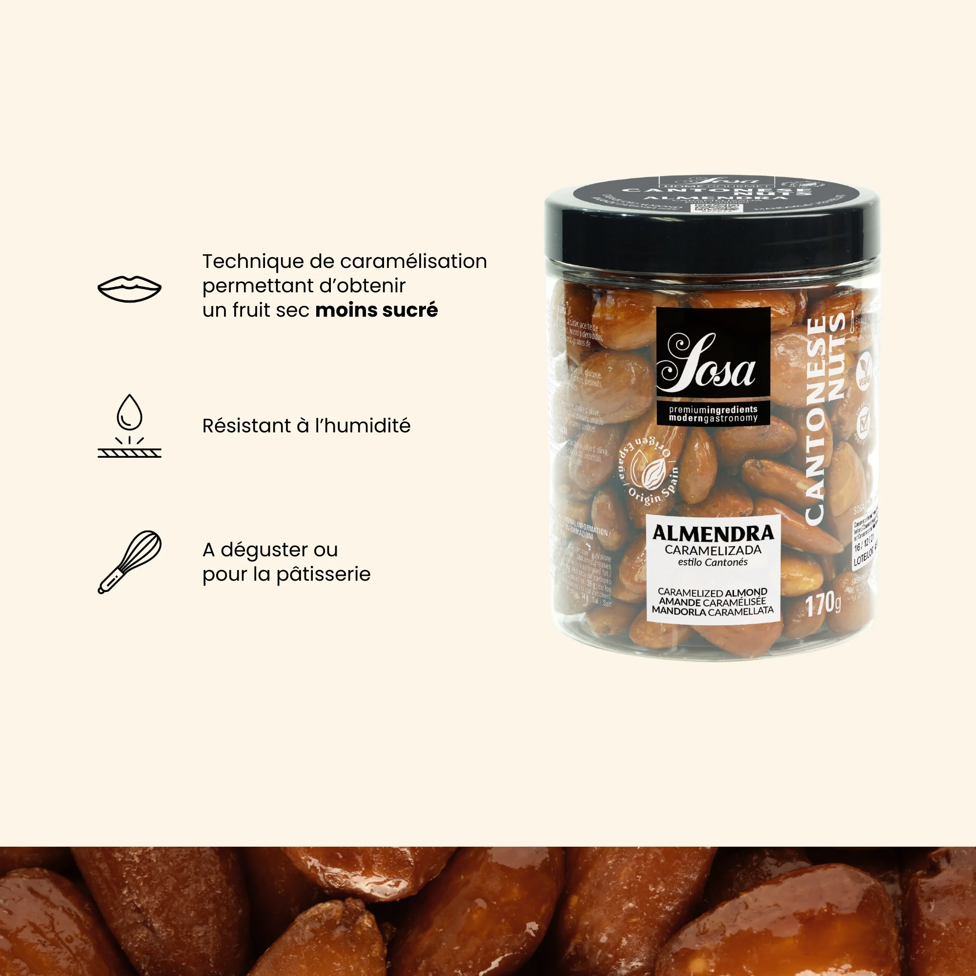 Amandes caramélisées - 170g - Image 3