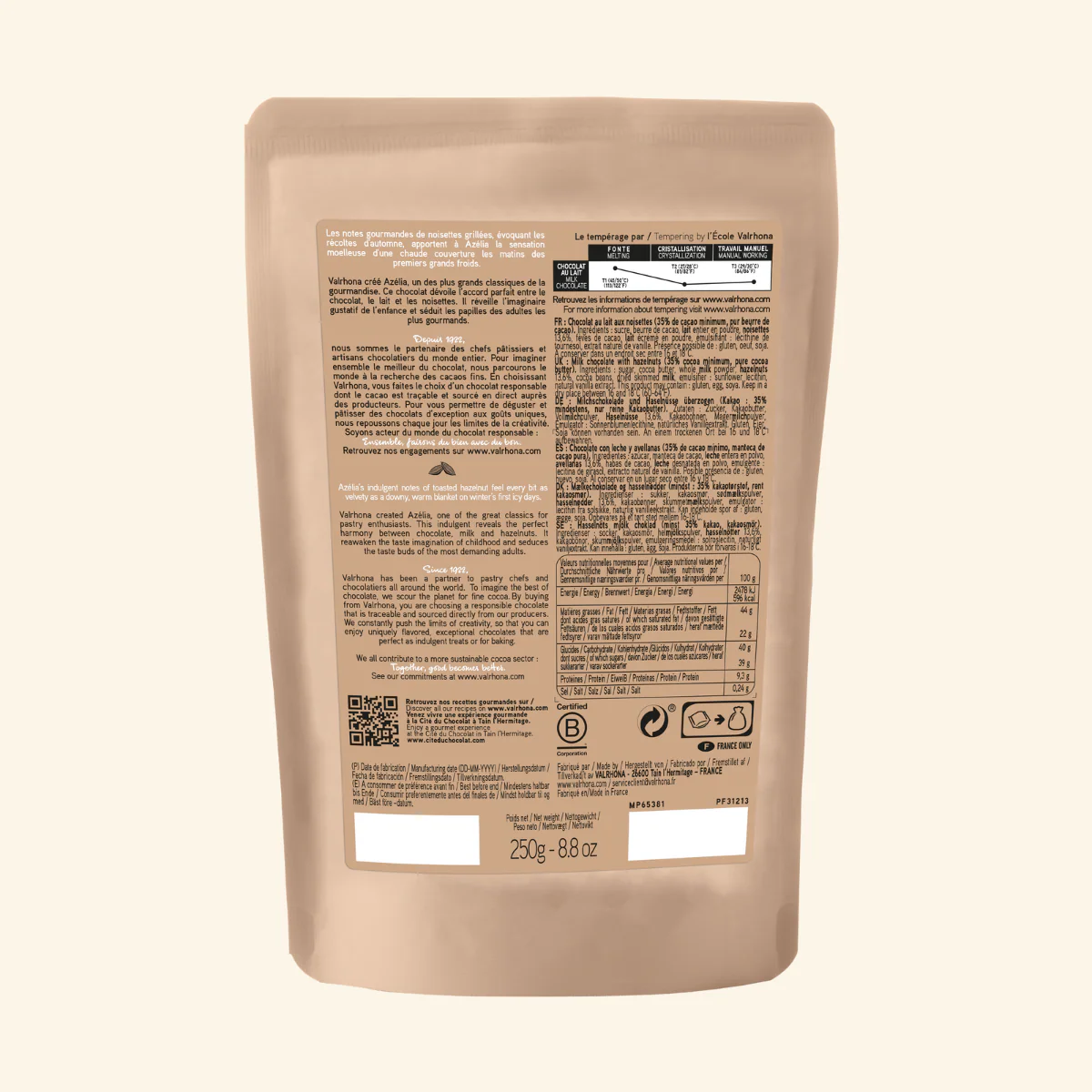 Chocolat au lait pour la pâtisserie Azélia 35% - 250g - Image 6