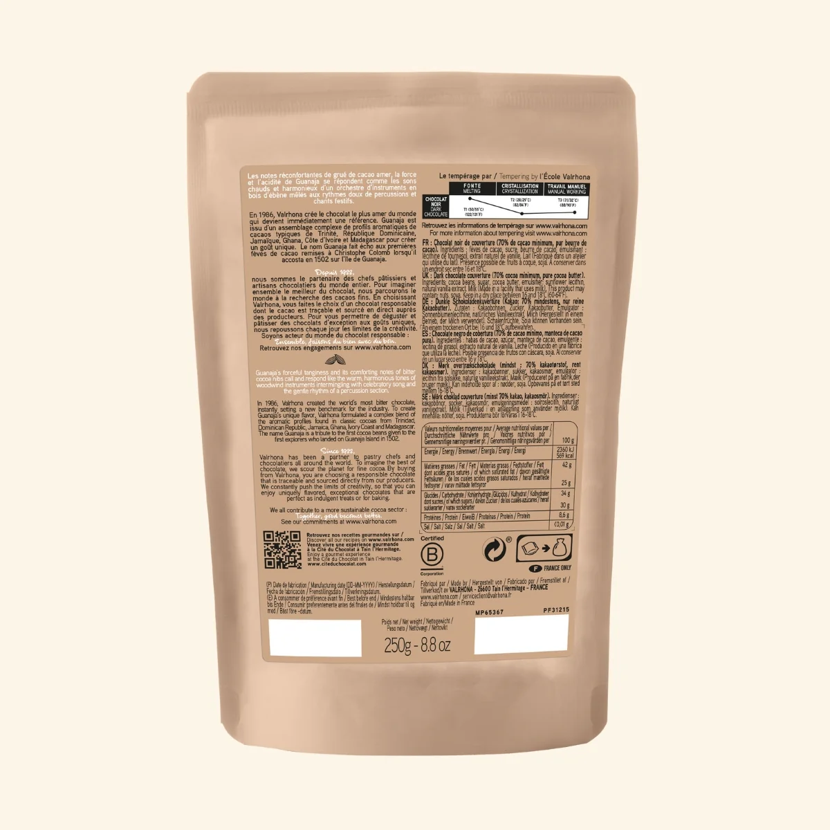 Chocolat noir pour la pâtisserie Guanaja 70% - 250g - Image 6