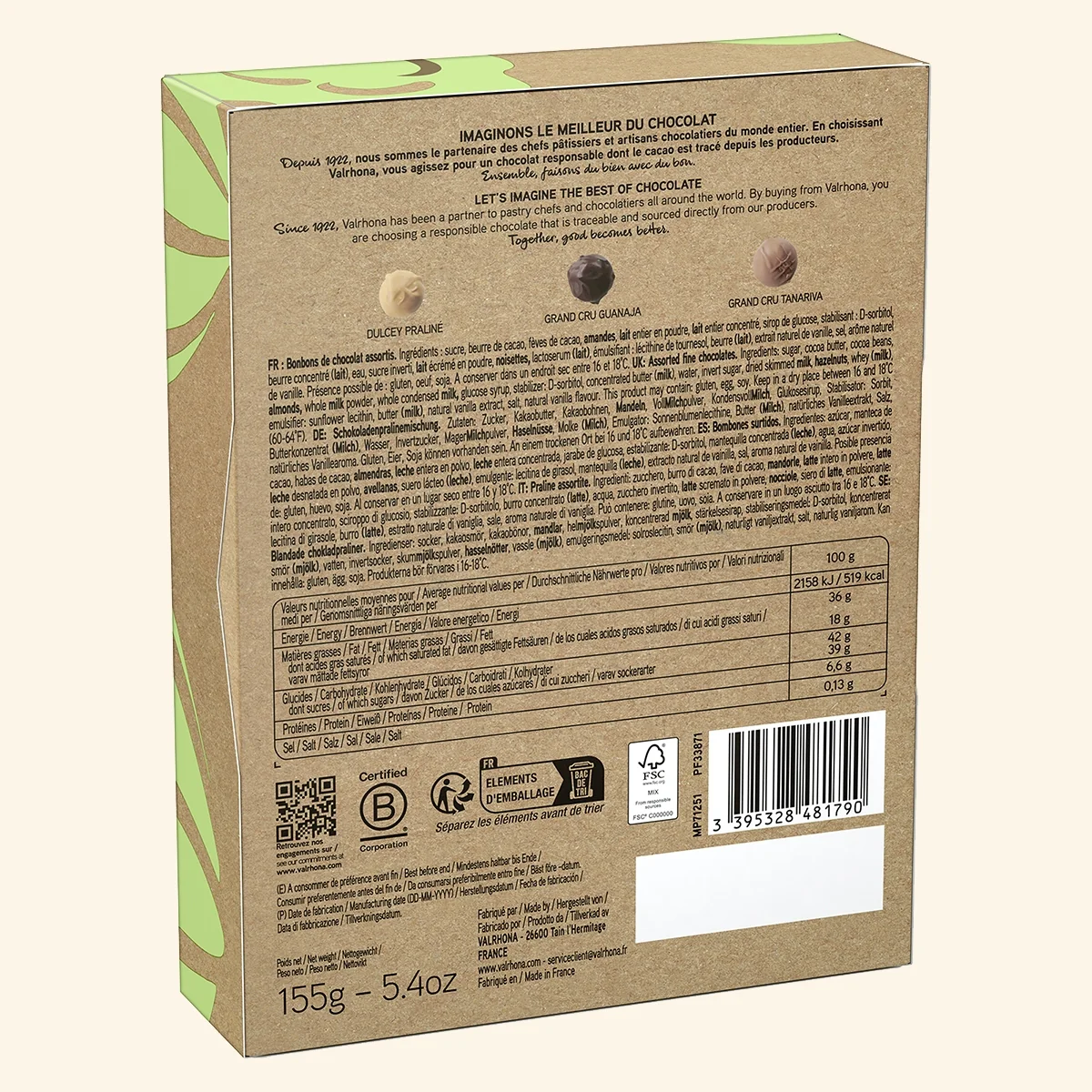 Coffret 12 truffes en chocolat noir, lait et Dulcey - 155g - Image 4