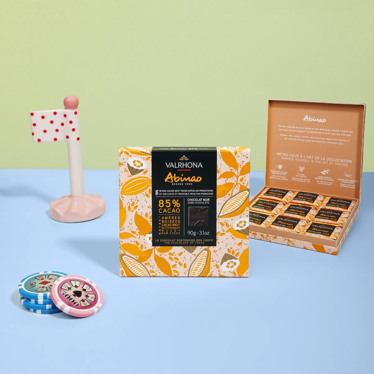 Coffret 18 carrés chocolat noir Abinao 85% - 90g - Image 3