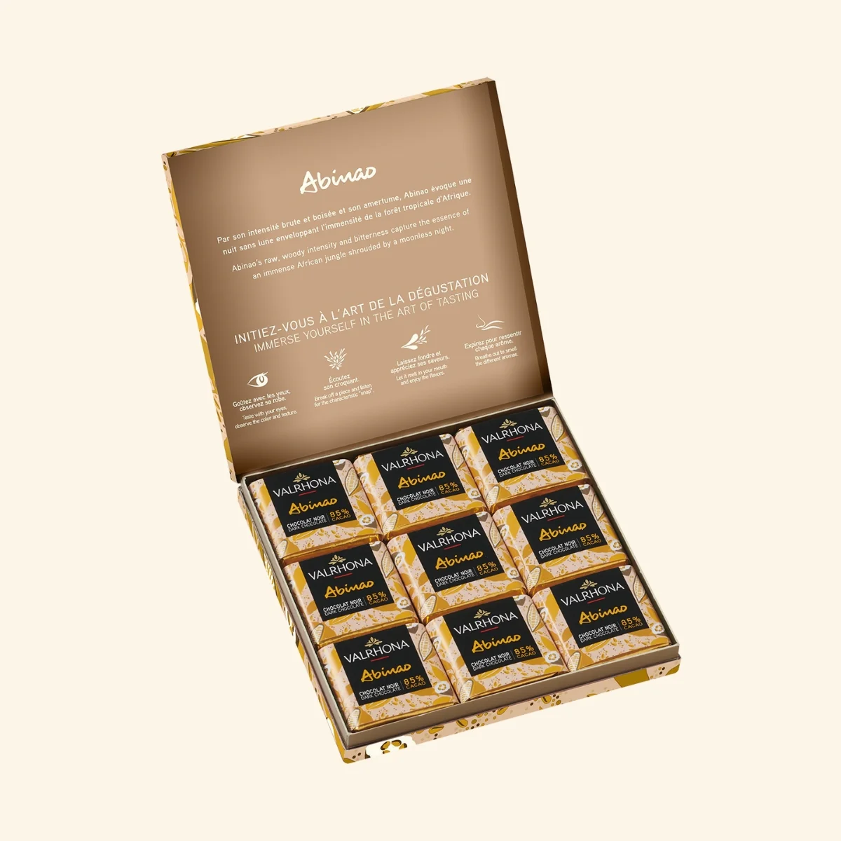 Coffret 18 carrés chocolat noir Abinao 85% - 90g - Image 5