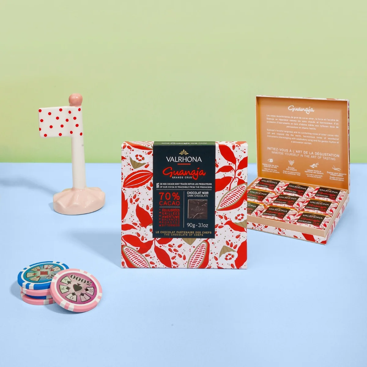 Coffret 18 carrés chocolat noir Guanaja 70% - 90g - Image 3