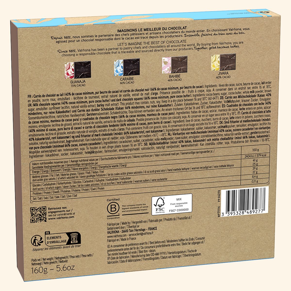 Coffret 32 carrés de chocolat noir et lait - 160g - Image 5
