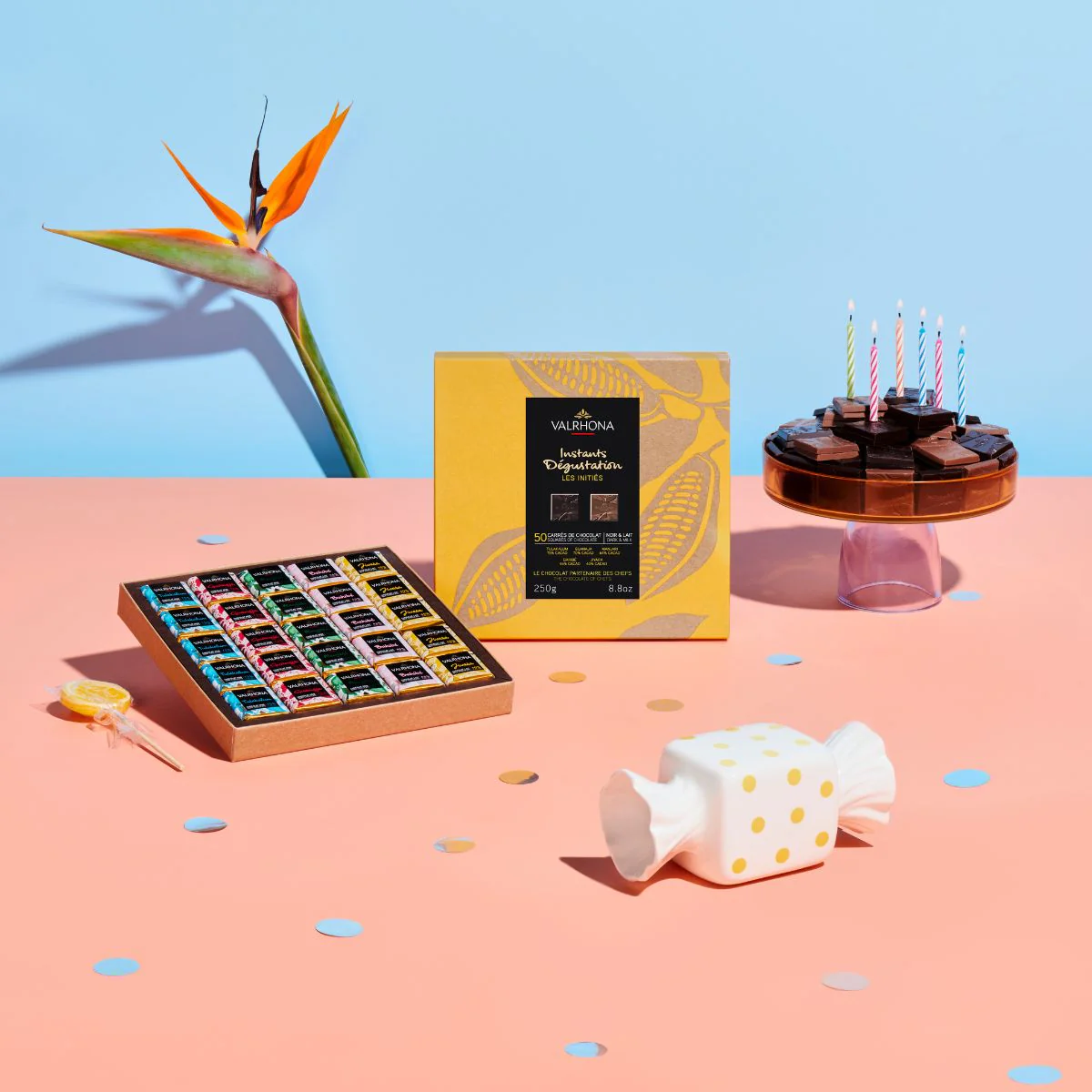 Coffret 50 carrés de chocolat noir et lait - 250g - Image 3