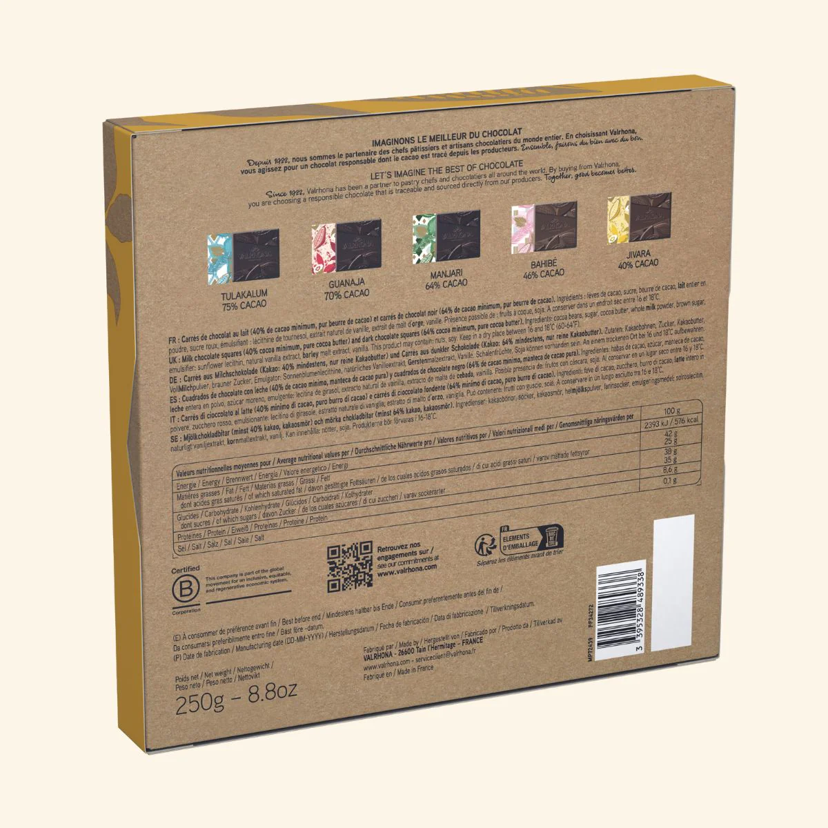 Coffret 50 carrés de chocolat noir et lait - 250g - Image 4