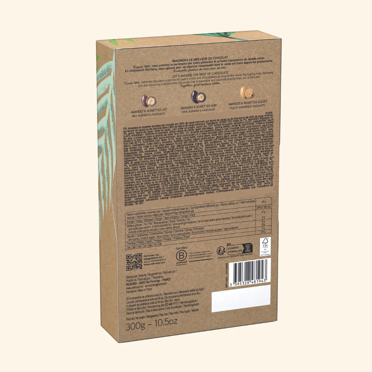 Coffret amandes et noisettes enrobées de chocolat - 300g - Image 4