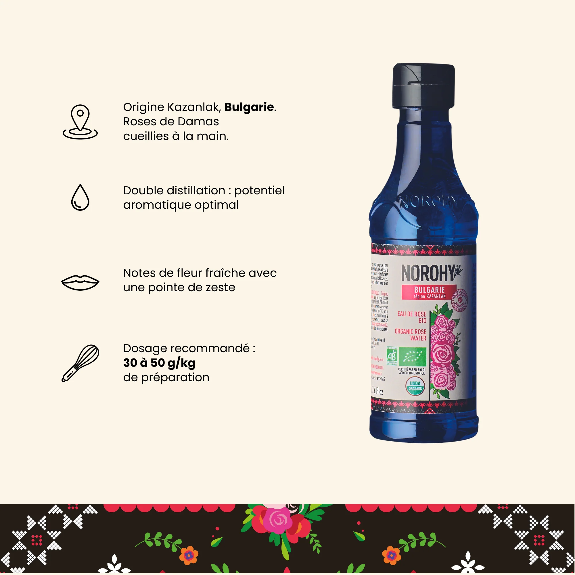 Eau de rose Bio de Bulgarie - 225ml - Image 3
