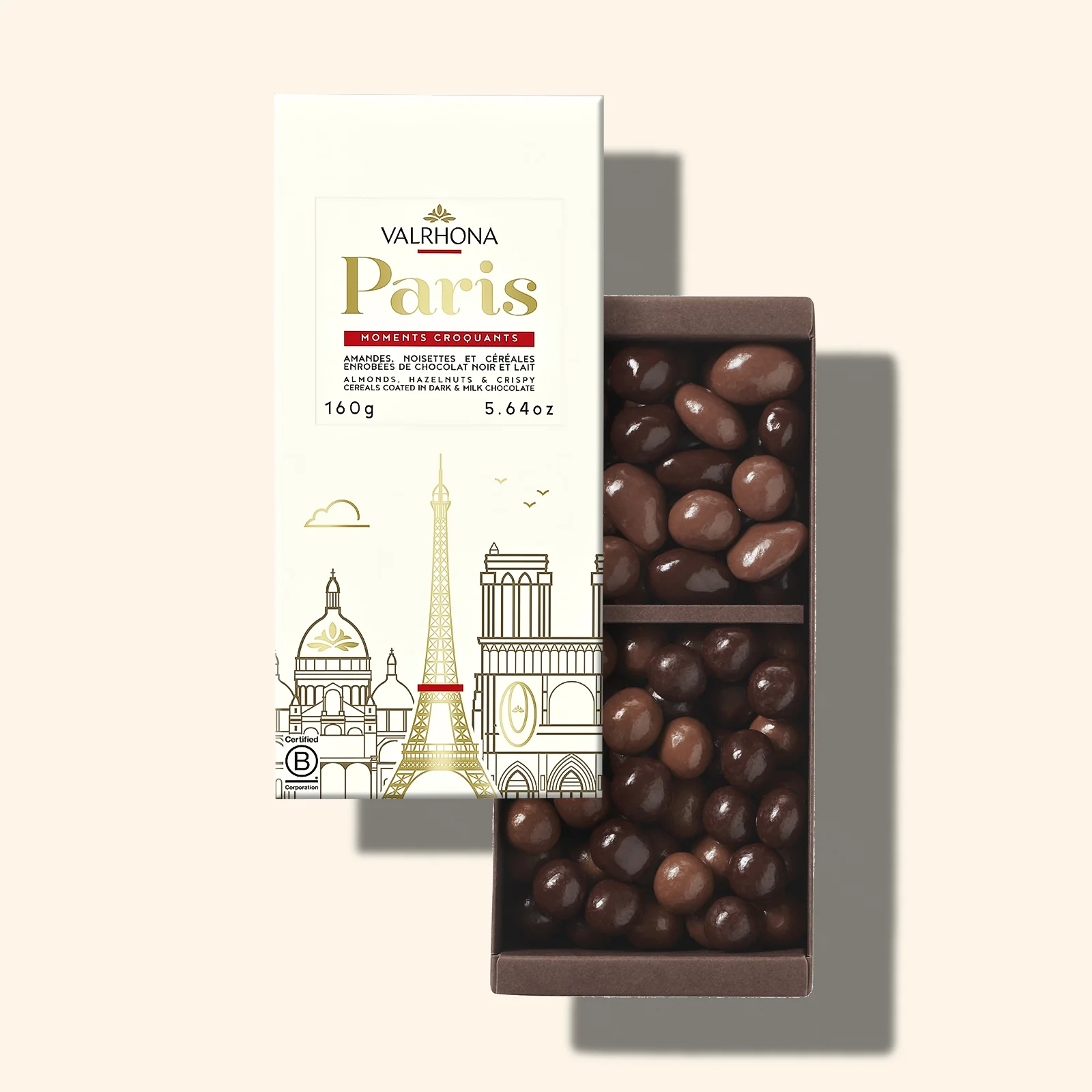 Coffret amandes, noisettes et croustibilles lait et noir - Paris - 160g