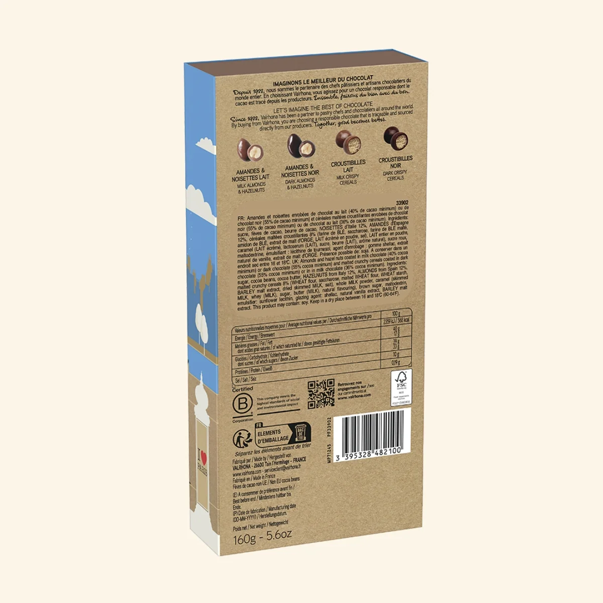 Coffret amandes, noisettes et croustibilles lait et noir - Paris - 160g - Image 3