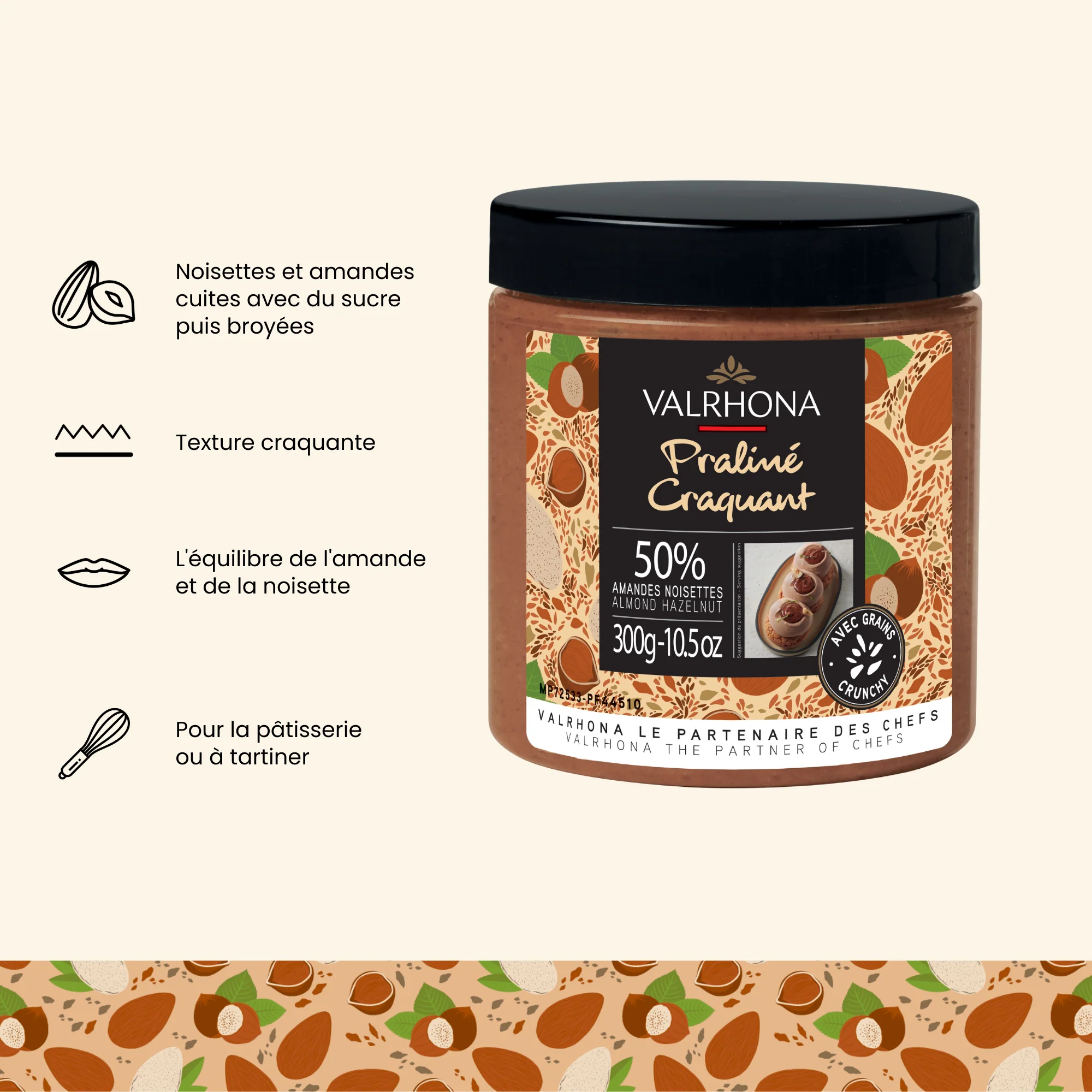 Praliné craquant amandes et noisettes 50% - 300g - Image 3