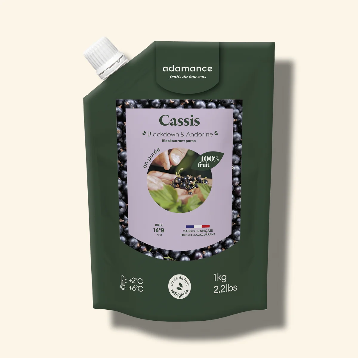 Purée de cassis réfrigérée - 2 x 1kg