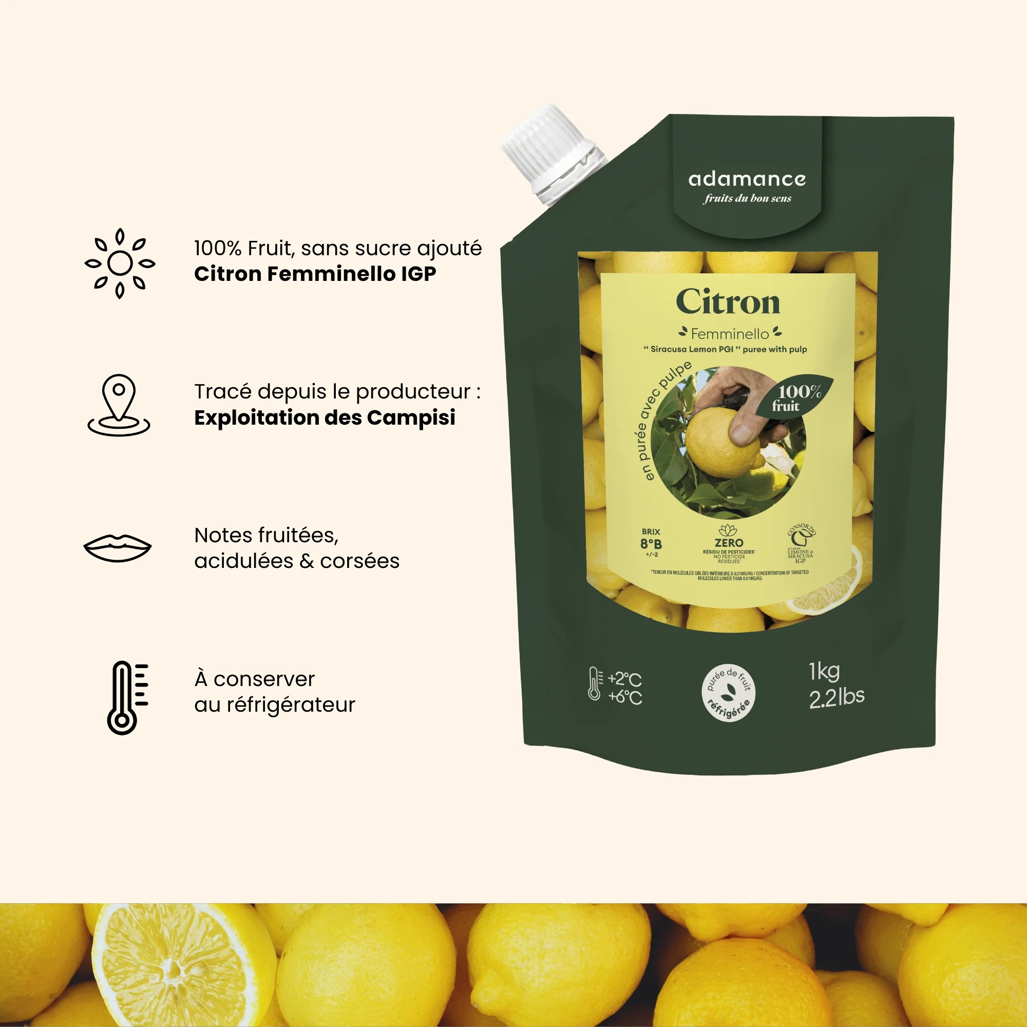 Purée de citron réfrigérée - 2 x 1kg - Image 3