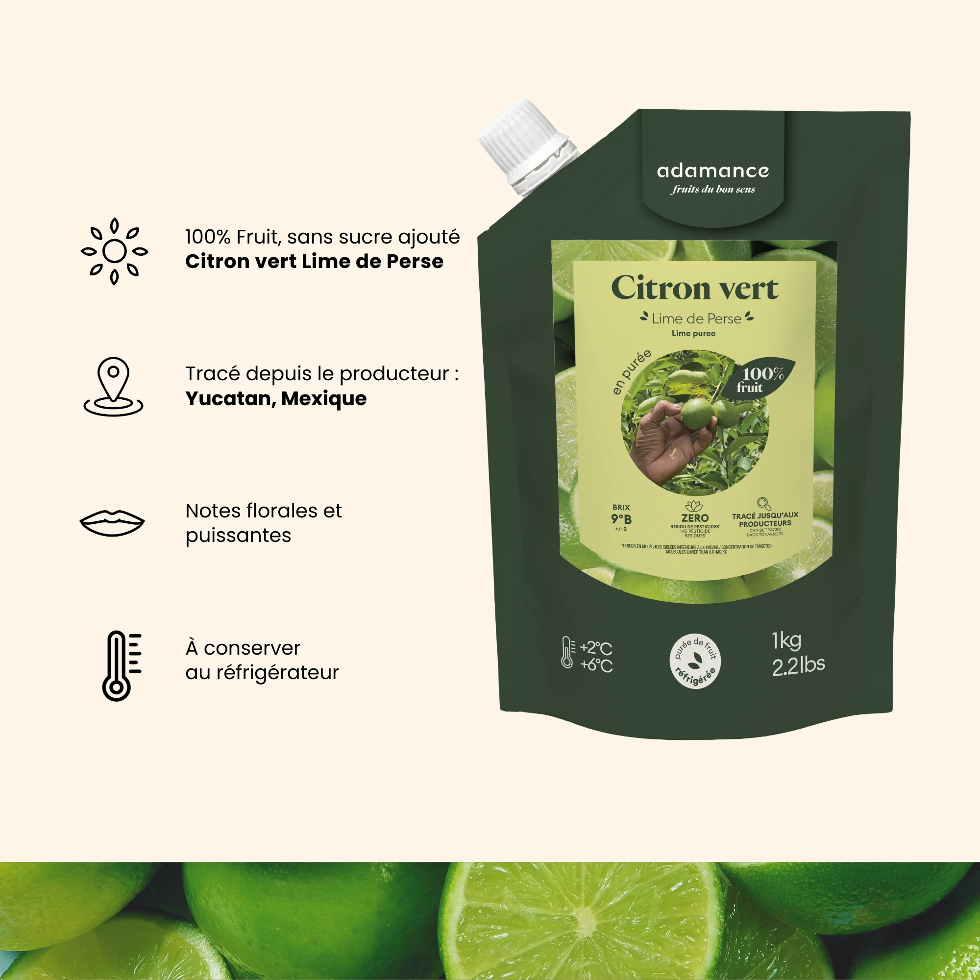 Purée de citron vert réfrigérée - 2 x 1kg - Image 3
