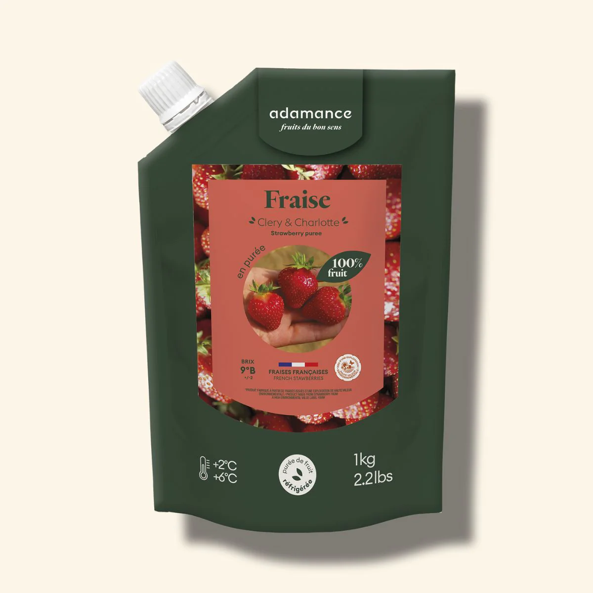 Purée de fraise réfrigérée - 2 x 1kg