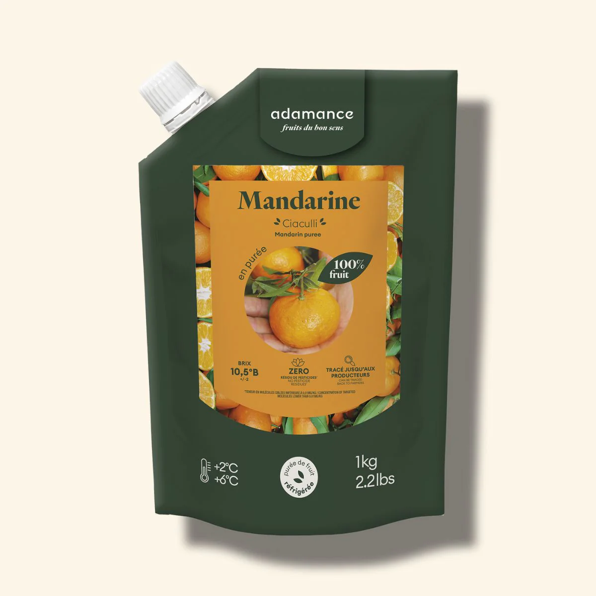 Purée de mandarine réfrigérée - 2 x 1kg