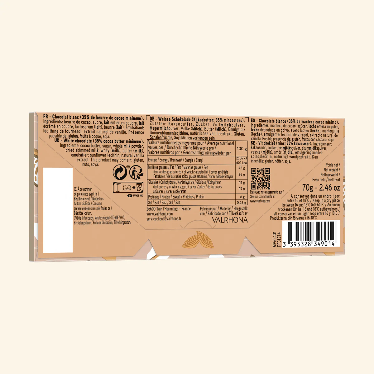 Tablette chocolat de couleur blonde Dulcey 35% - 70g - Image 6