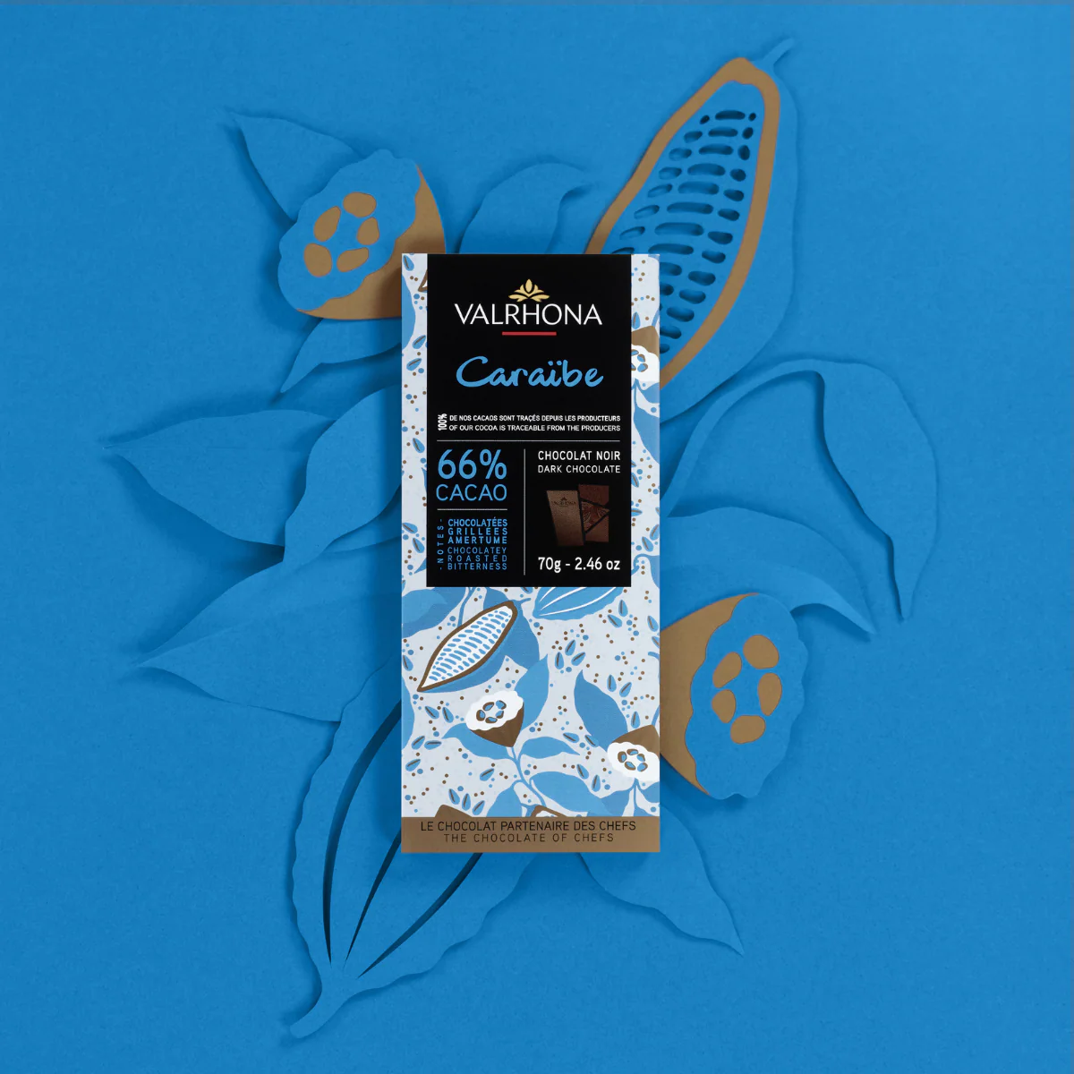 Tablette chocolat noir Caraïbe 66% - 70g - Image 3