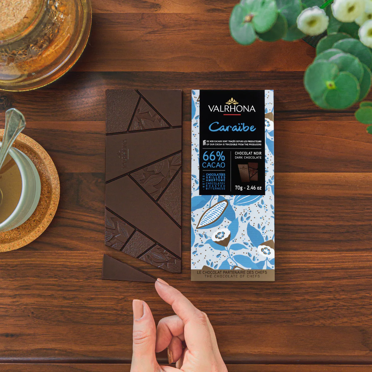 Tablette chocolat noir Caraïbe 66% - 70g - Image 4