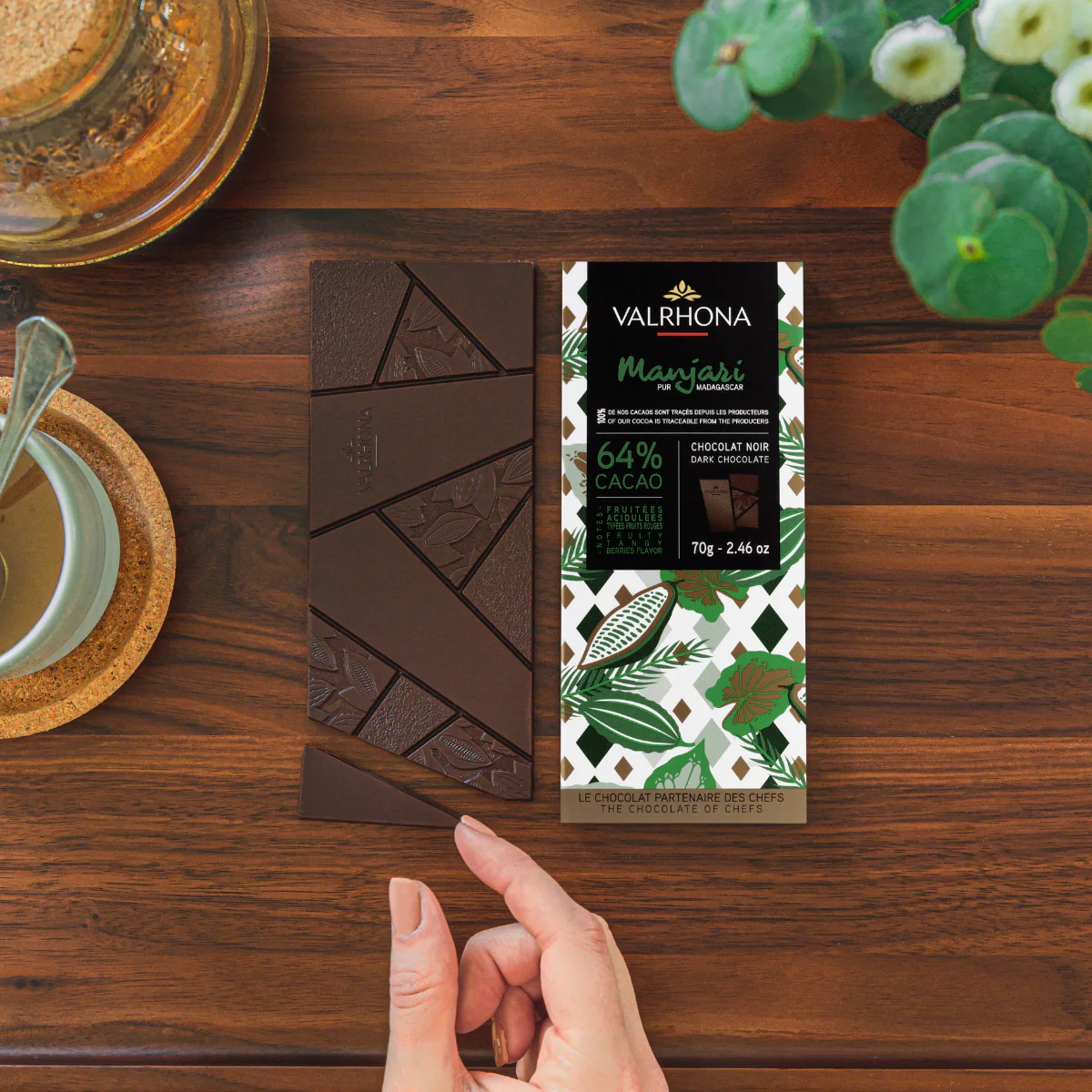 Tablette chocolat noir Manjari 64% - 70g - Image 4