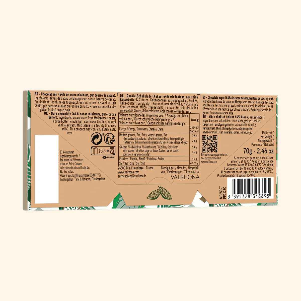Tablette chocolat noir Manjari 64% - 70g - Image 6