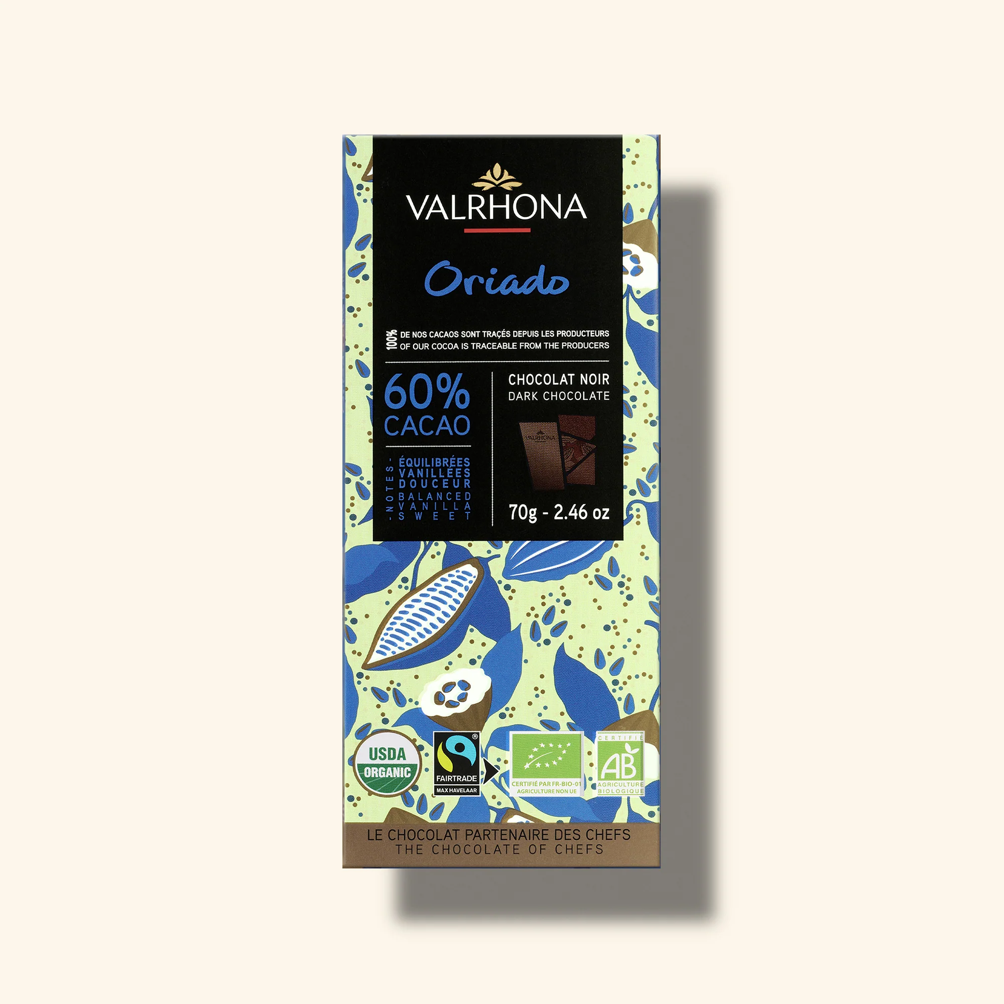 Tablette chocolat noir Oriado 60% - 70g