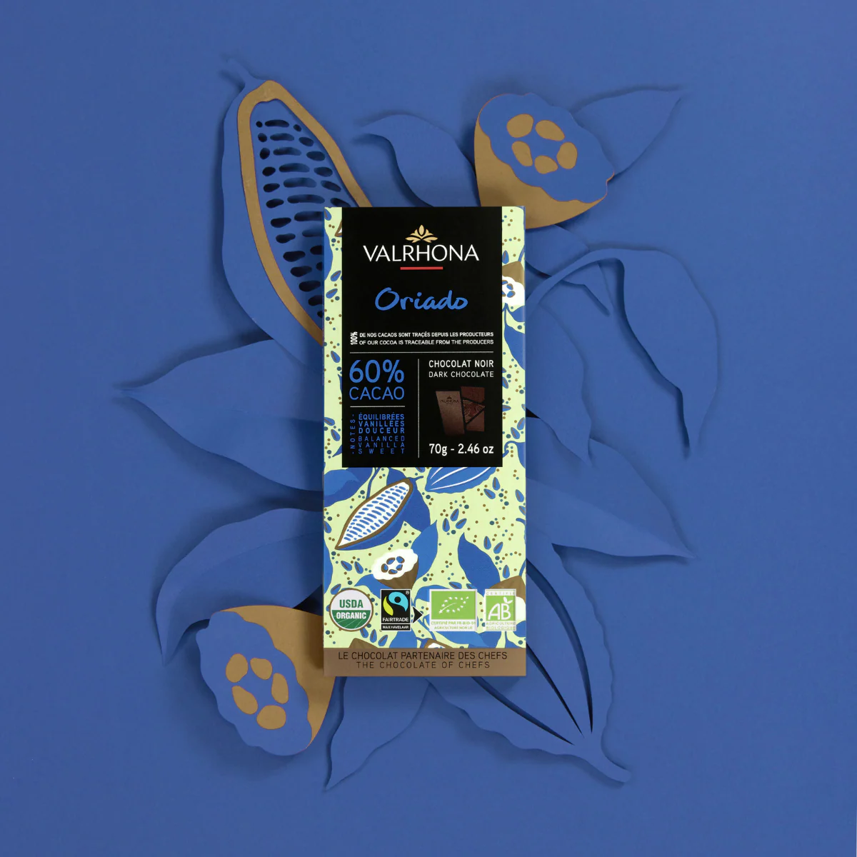 Tablette chocolat noir Oriado 60% - 70g - Image 3