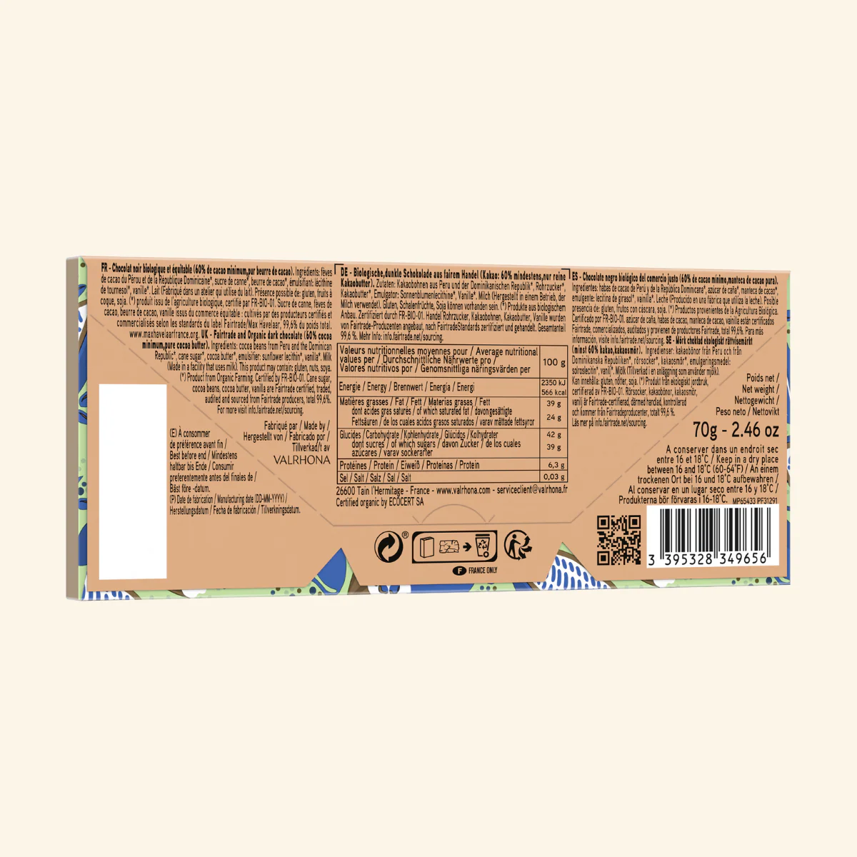 Tablette chocolat noir Oriado 60% - 70g - Image 6