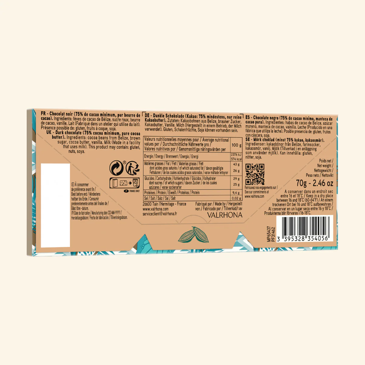 Tablette chocolat noir Tulakalum 75% - 70g - Image 6