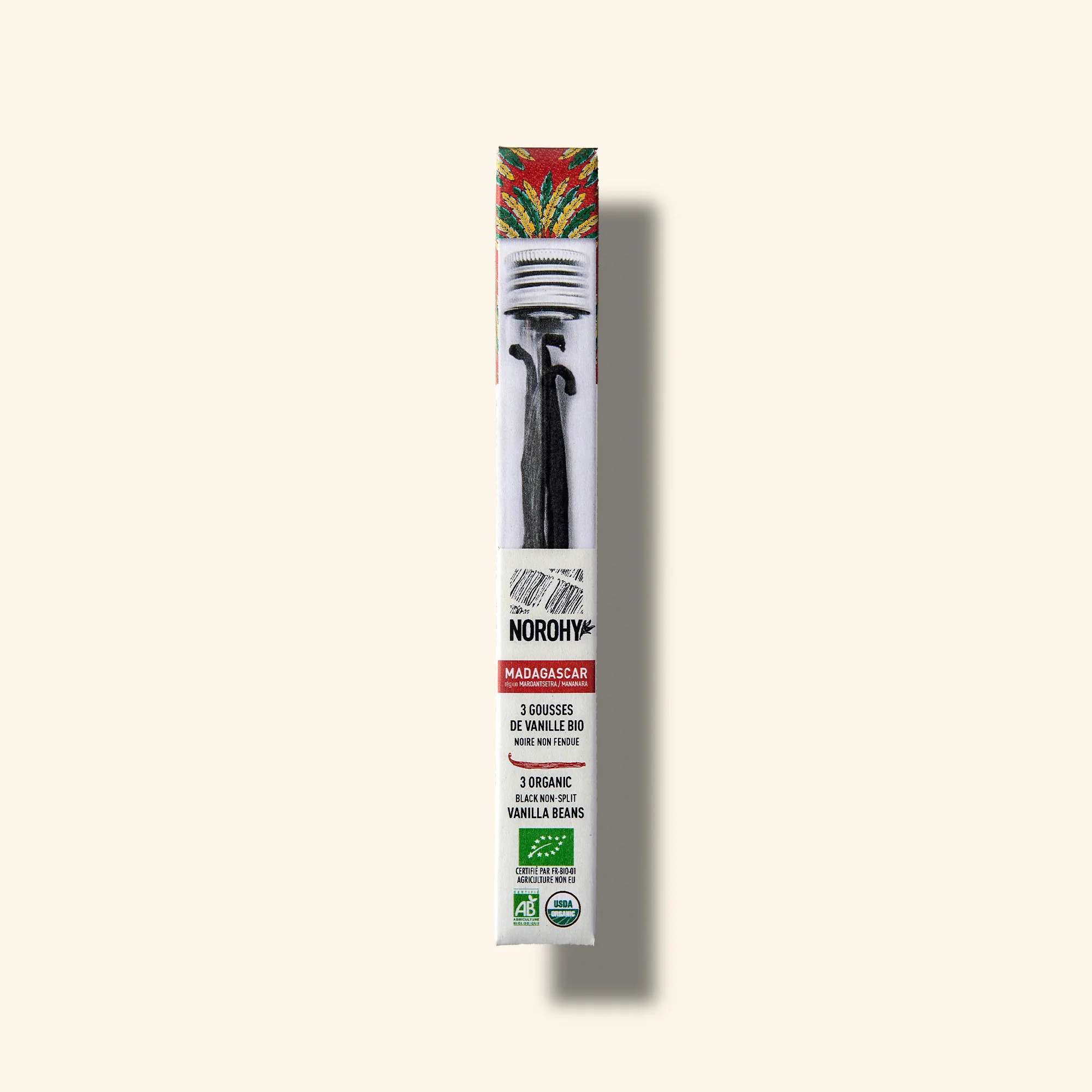 Tube de 3 gousses de vanille Bio de Madagascar